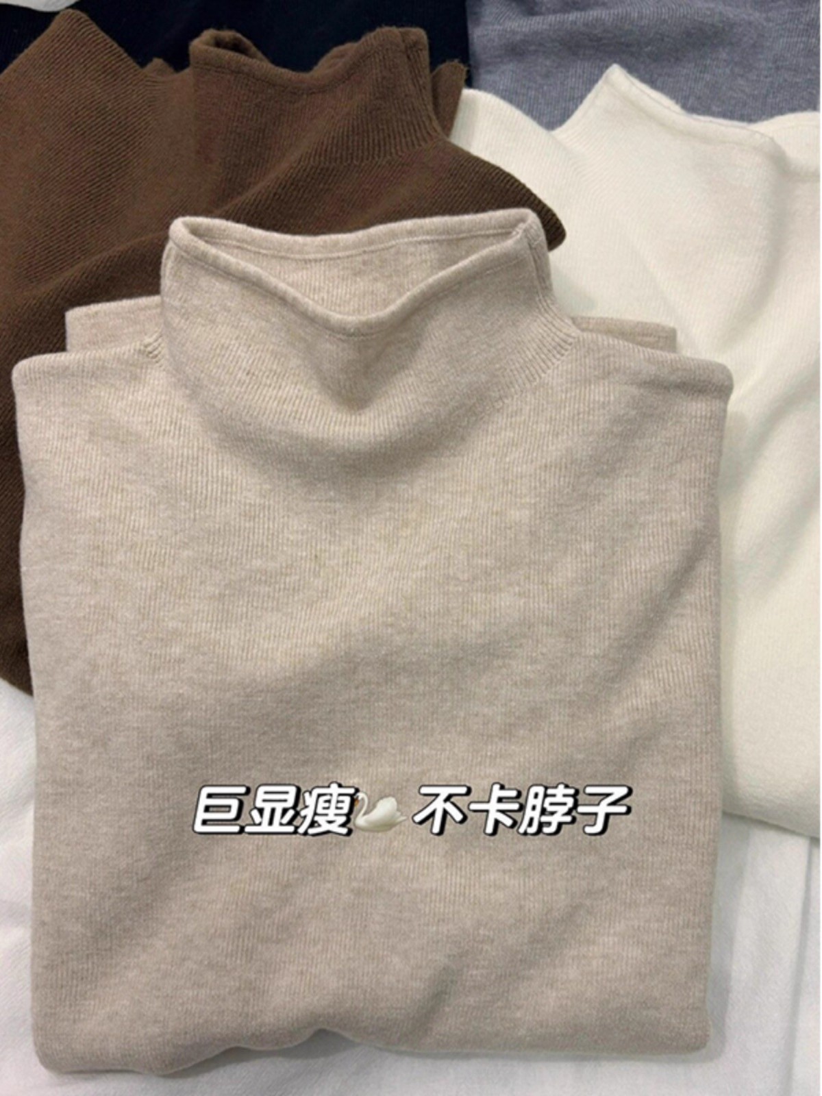 Women's Soft Half Turtleneck Knit Base Layer Sweater Long Sleeve Pullover Top - Image 3