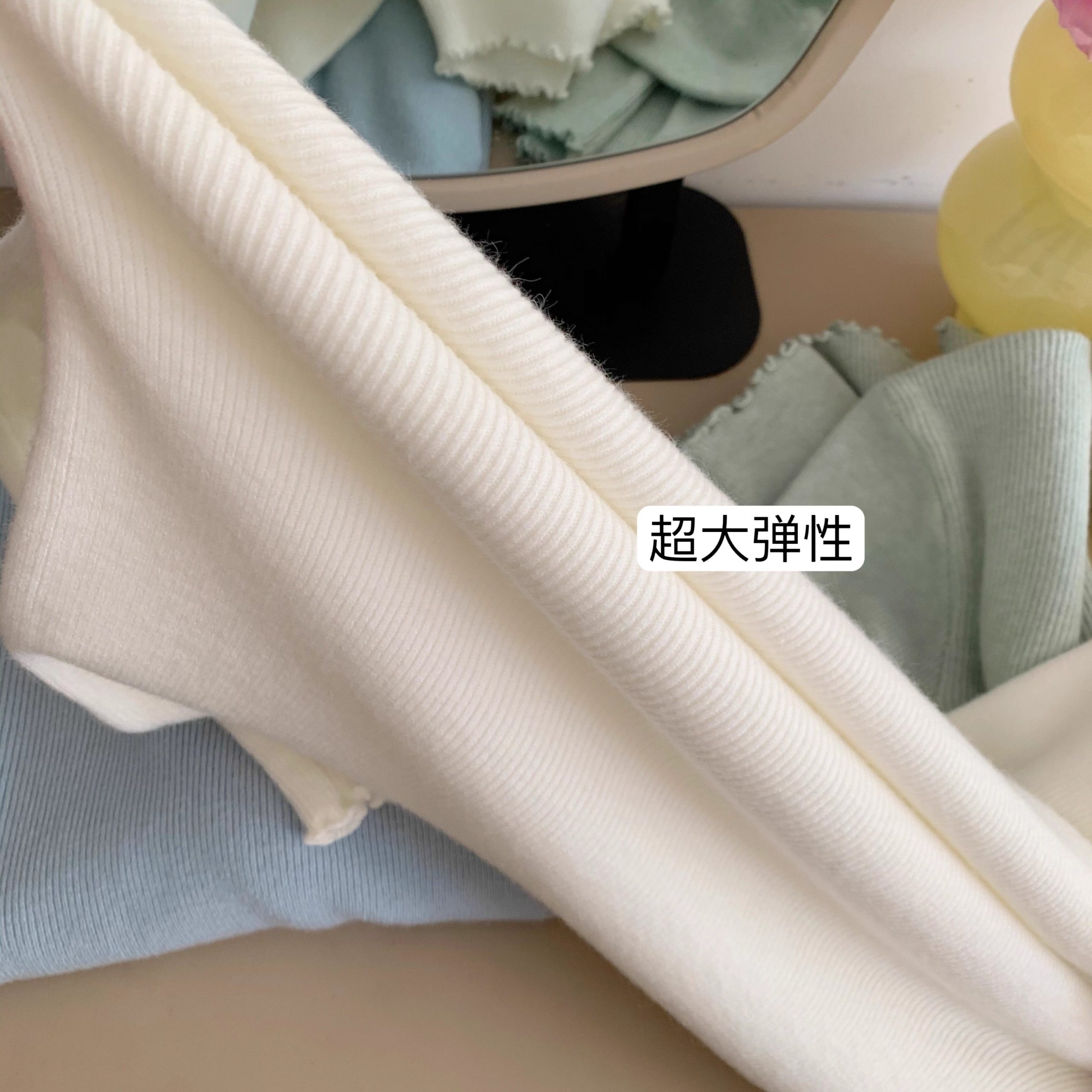 Women's Knit Base Layer Top with Lace Trim Half High Neck - Image 5