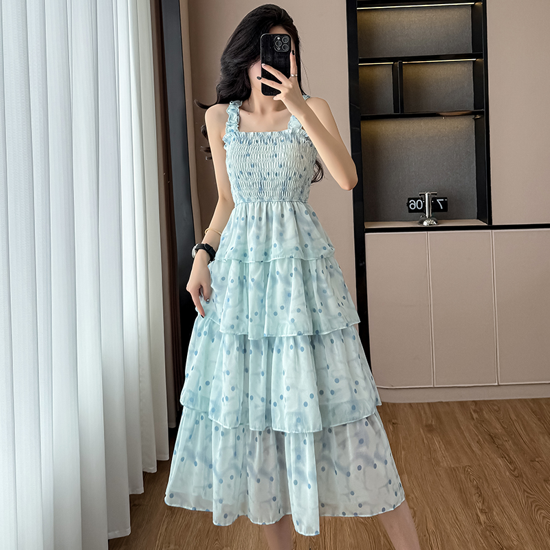 Floral Print Two-Piece Dress Set with Sun Protection Cardigan