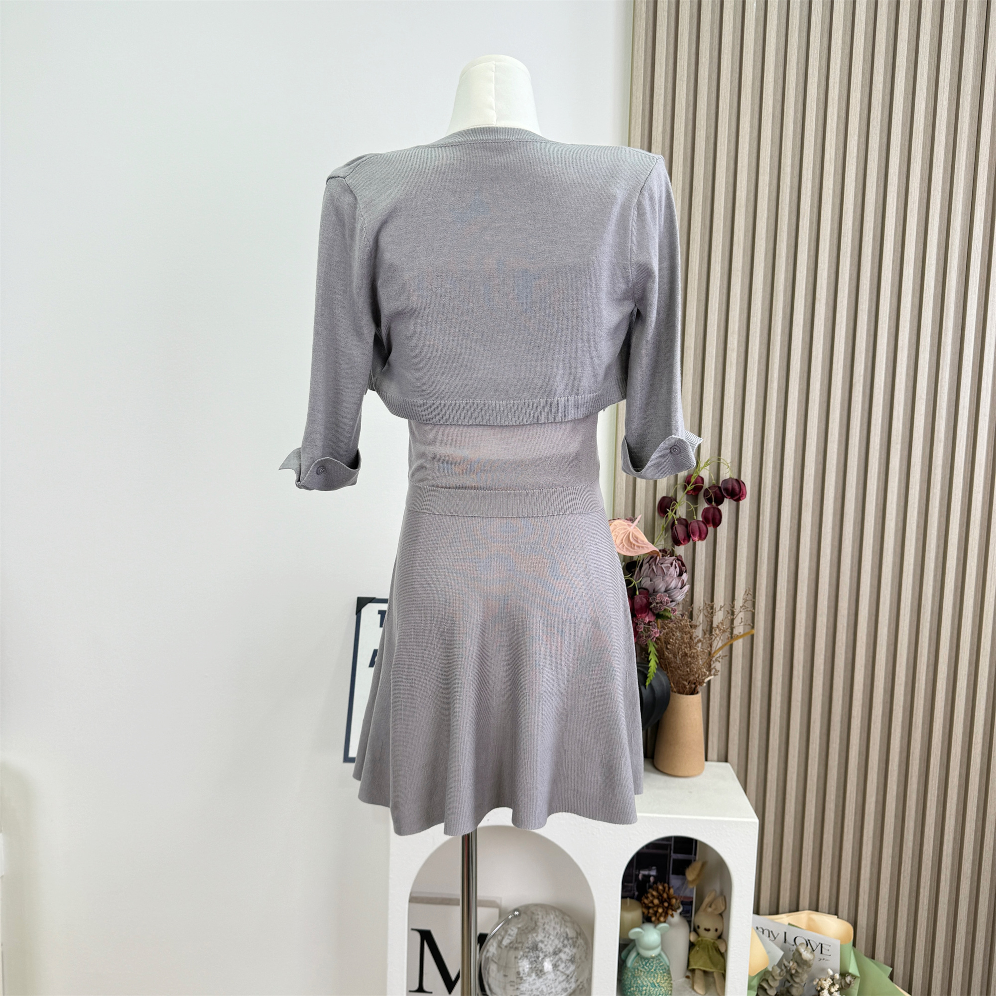 F PROJECT Ballet Style Girl Knit Cardigan Cami and Skirt Three Piece Set - Image 4